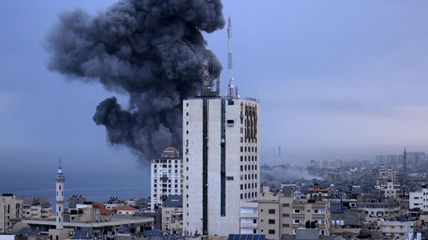 Авиаудар Израиля в городе Газа