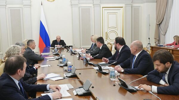 Председатель правительства РФ Михаил Мишустин проводит совещание c вице-премьерами РФ. 9 октября 2023