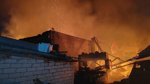 Пожар в станице Незлобной Георгиевского ГО в цеху по производству мебели. 9 октября 2023