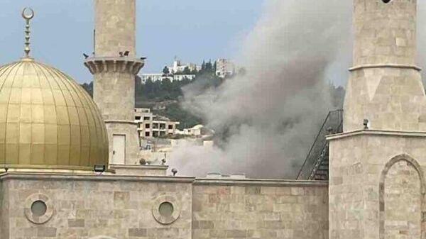 Дым рядом с мечетью имени Кадырова в израильском Абу-Гоше