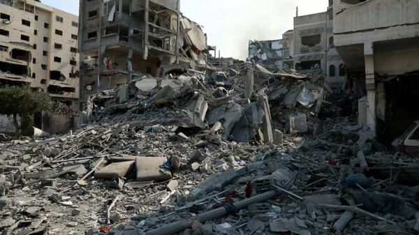 Жилые кварталы в Газе после бомбардировок