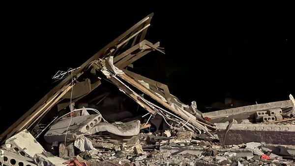Разрушенный в результате падения БПЛА частный дом в Белгородской области