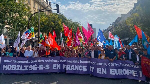 Общенациональная манифестация по призыву профсоюзов во Франции. 13 октября 2023