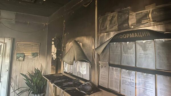 Последствия пожара в здании мирового суда в р.п. Ванино в Хабаровском крае. 13 октября 2023