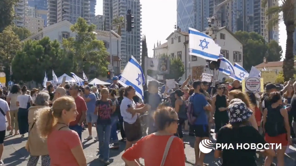 Митинг с требованием отставки Биньямина Нетаньяху в Израиле
