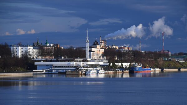 Вид на Ярославский речной порт 