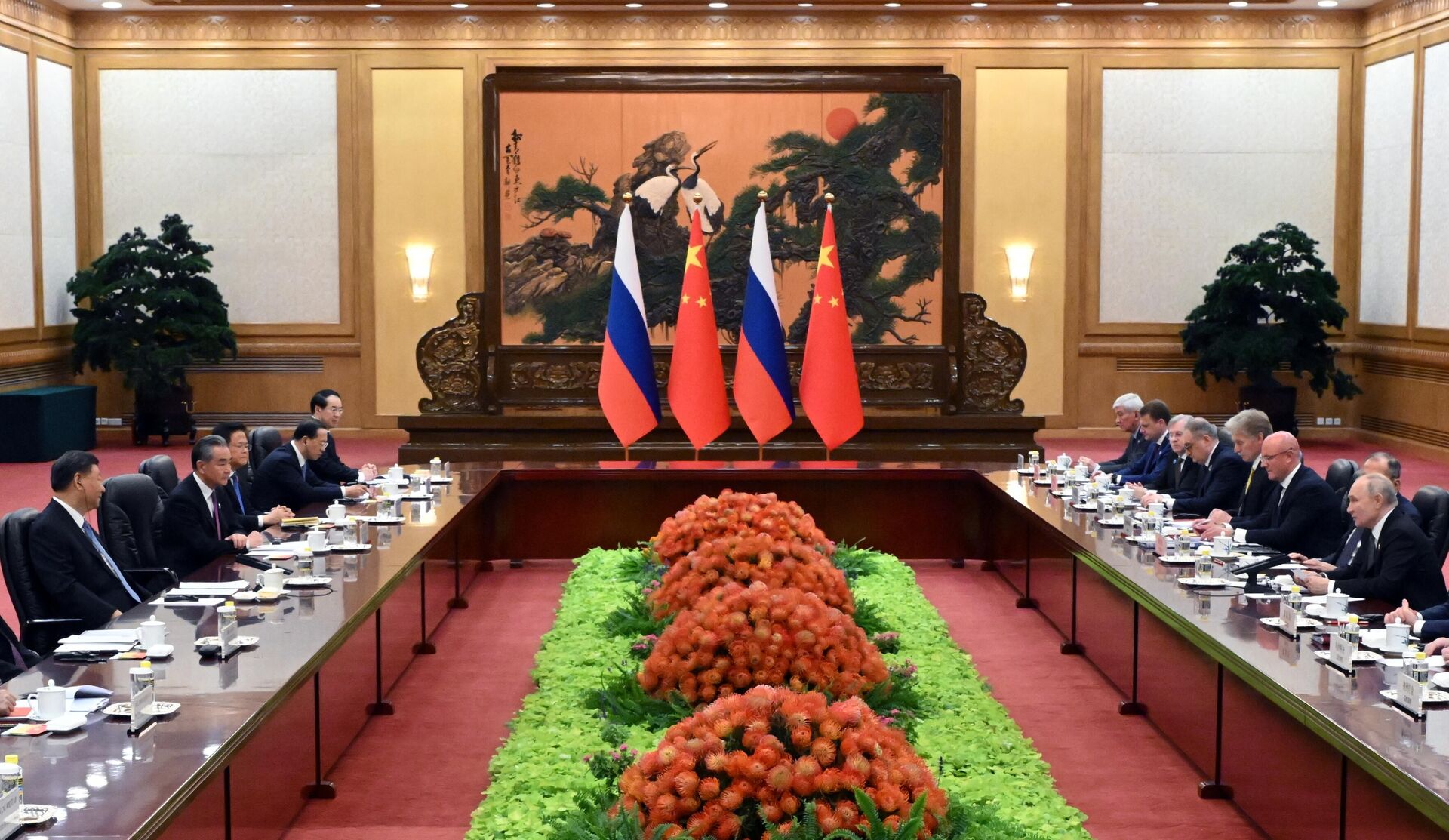 Президент РФ Владимир Путин и председатель КНР Си Цзиньпин во время российско-китайских переговоров в Пекине - РИА Новости, 1920, 18.10.2023