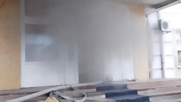 Пожар в здании областной больницы в Биробиджане