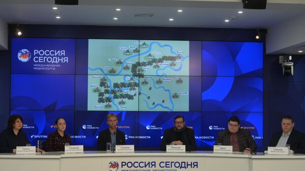 Участники пресс-конференции на тему: Большая засечная стена: российские археологи — на пороге открытий