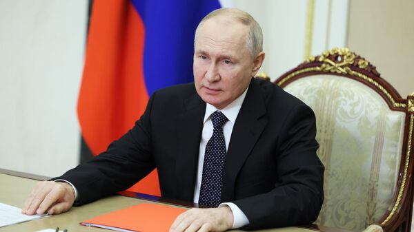 Президент РФ Владимир Путин проводит совещание с членами Совета безопасности РФ