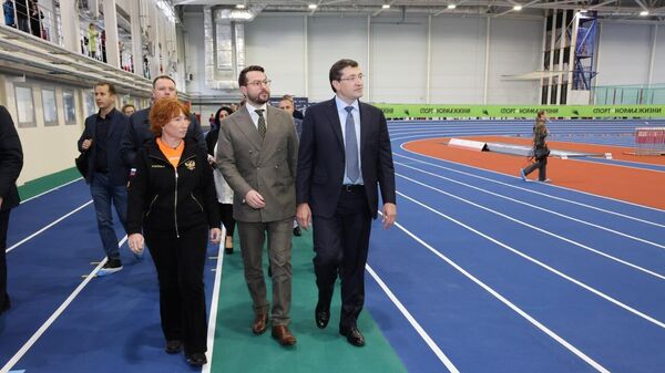 Открытие легкоатлетического манежа в Нижнем Новгороде 