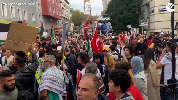 Демонстрация в поддержку Палестины в Вене