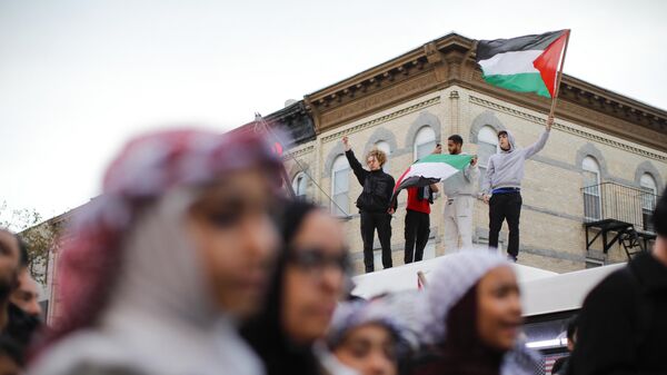 Многотысячная акция в поддержку Палестины в Нью-Йорке. 21 октября 2023