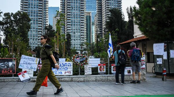 Митинг в Тель-Авиве за освобождение удерживаемых ХАМАС в секторе Газа заложников. Архивное фото