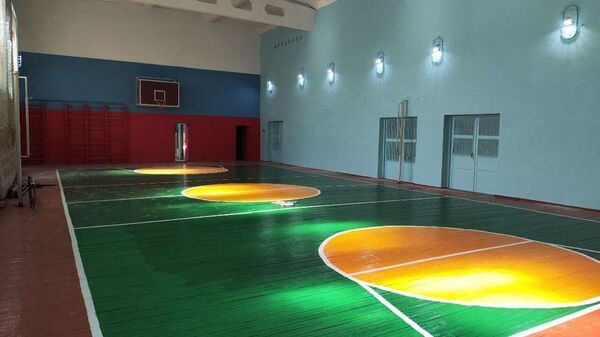Восстановленный спортивный зал в школе в Акимовском районе Запорожской области