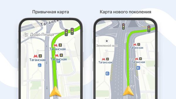 Отображение дорожной разметки на картах Яндекса
