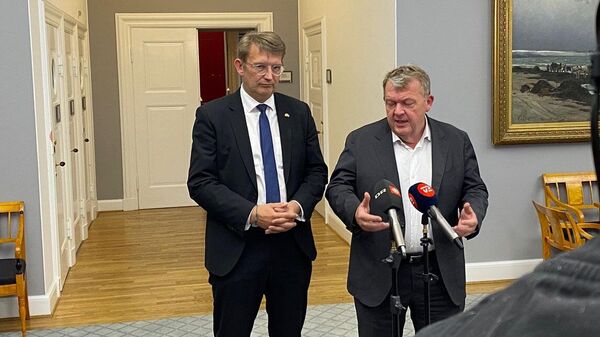 Министр обороны Дании Троэльс Лунд Поульсен во время беседы с журналистами. 26 октября 2023