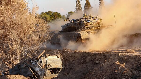 Израильский танк в районе границы с сектором Газа