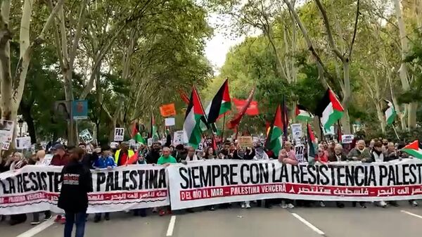 Митинги в поддержку палестинцев в Варшаве и Мадриде