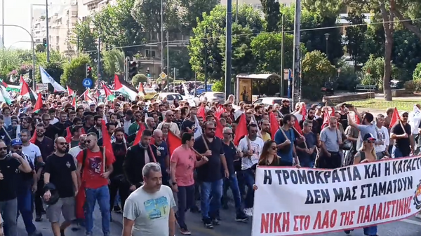 Марш в поддержку Палестины прошел по центру Афин