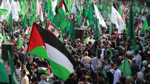 Массовая акция в поддержку палестинцев сектора Газа в Бейруте