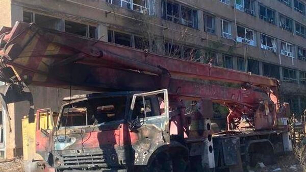 Последствия удара по судоремонтному заводу под Одессой