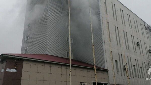 Пожар в здании ПАО Башинформсвязь в Башкирии 