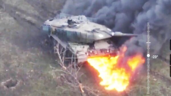 Уничтоженный танк Leopard. Архивное фото