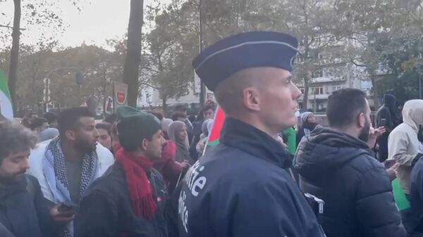 Митинг в Брюсселе с требованием прекращения огня в секторе Газа