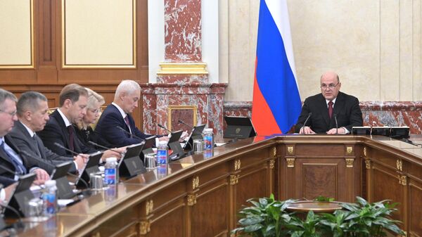 Председатель правительства РФ Михаил Мишустин проводит совещание с членами кабинета министров РФ. 2 ноября 2023