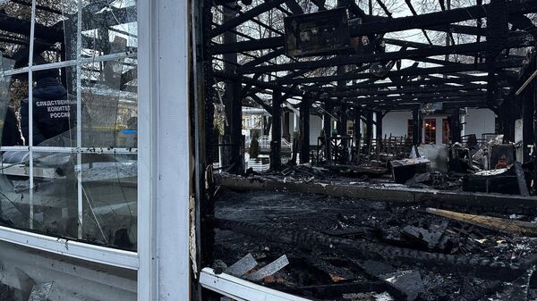 Место поджога ресторана, устроенного бывшим депутатом Ярославской области Дмитрием Соколовым, в котором пострадала местная жительница