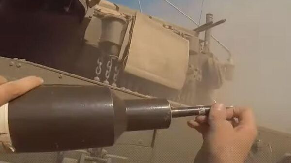 Видео с атакой бойцов ХАМАС на израильский танк Меркава