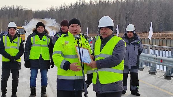 Открытие нового моста в Ленском районе Якутии. 7 ноября 2023