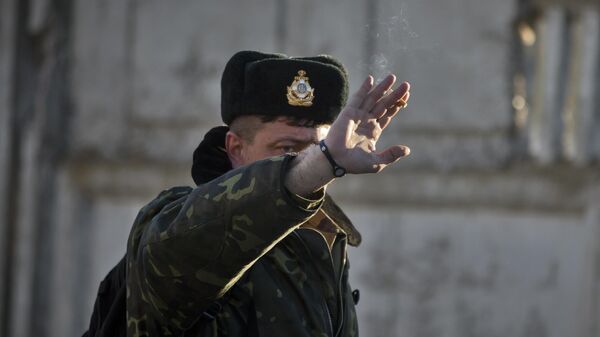 Украинский военный в шапке-ушанке