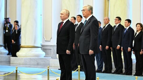 Официальная церемония встречи Путина с Токаевым