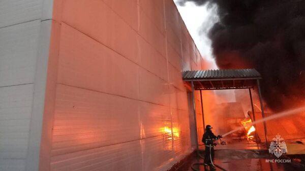 Пожар на складе в подмосковном городском округе Ленинский. 10 ноября 2023