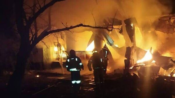 Пожар в одном из зданий в Днепропетровской области Украины. 11 ноября 2023
