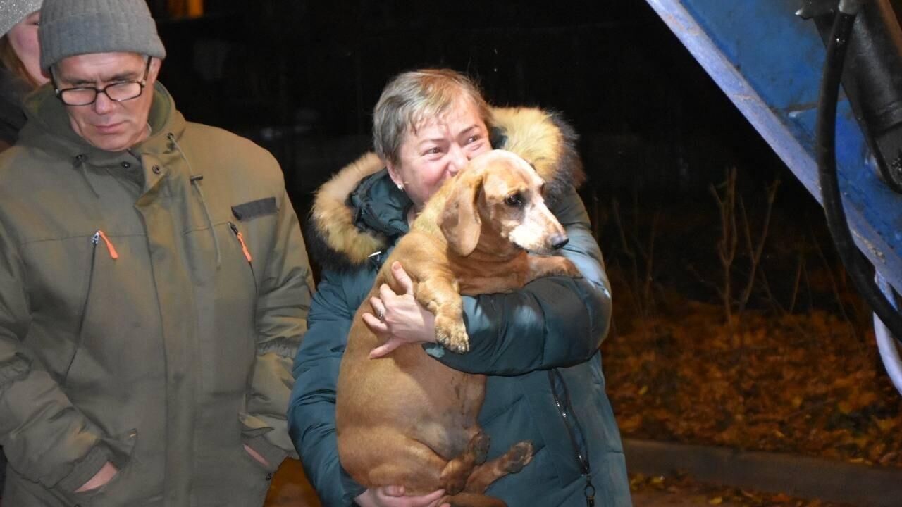 Жительница Подольска с таксой, спасенной сотрудниками Подольского комбината благоустройства и теплосети, и неравнодушными жителями - РИА Новости, 1920, 11.11.2023