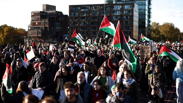 Демонстрация в поддержку Палестины в Лондоне. 11 ноября 2023