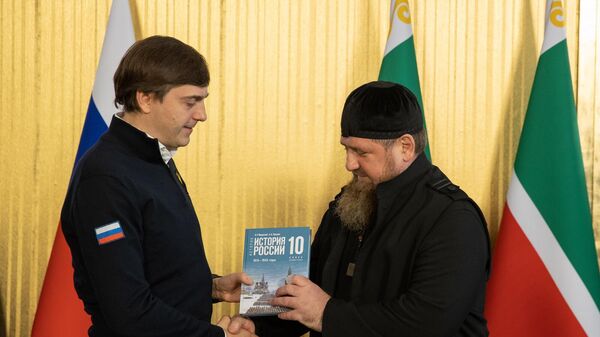 Встреча Министра просвещения РФ Сергея Кравцова и главы республики Рамзана Кадырова в Чечне. 11 ноября 2023