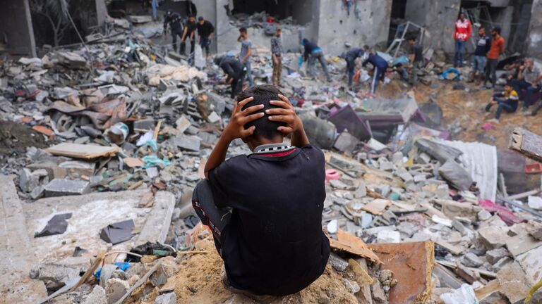 Последствия ударов Израиля по городу Рафах в секторе Газа