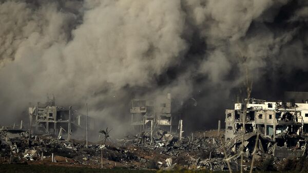 Разрушение Израилем зданий в секторе Газа. 15 ноября 2023