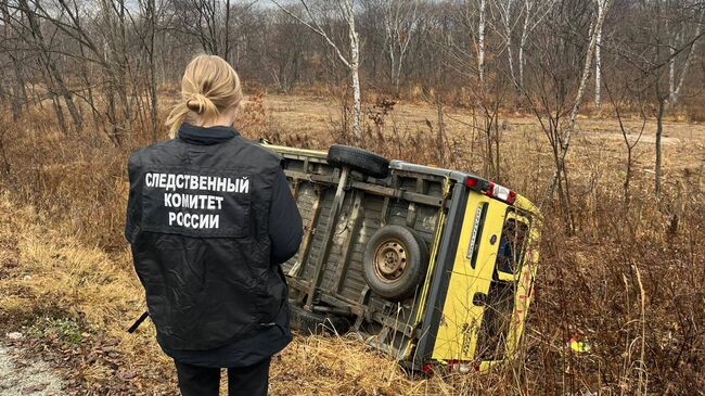 На месте ДТП с участием школьного автобуса в Приморье