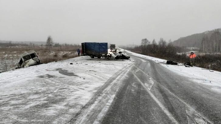 Место происшествия, где в дорожной аварии с участием маршрутного автобуса погиб один человек в Новосибирской области - РИА Новости, 1920, 19.11.2023