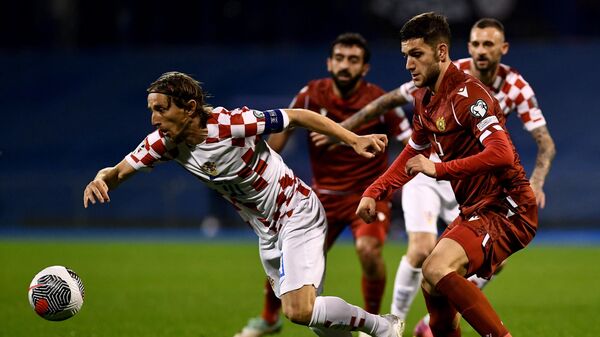 Эпизод матча Хорватии против Армении в отборе к Евро-2024