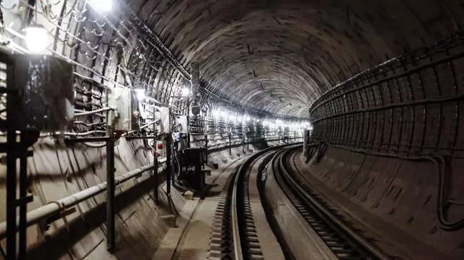 Тоннель возле станции метро Тютчевская Троицкой линии метрополитена