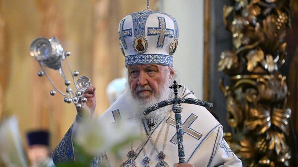 Патриарх Московский и всея Руси Кирилл на богослужении в Москве