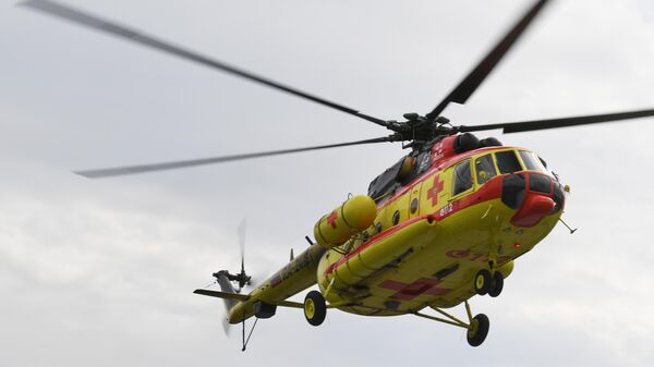 В Москве вертолет эвакуировал женщину и двух детей, пострадавших в ДТП