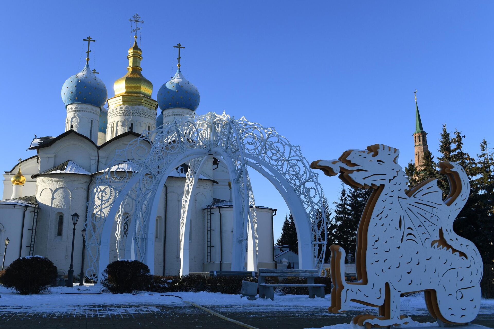 Символ Казани - дракон Зилант у Благовещенского собора Казанского кремля - РИА Новости, 1920, 24.11.2023