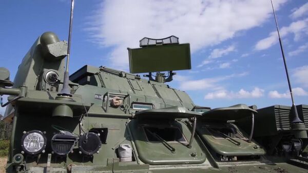 Зенитный ракетный комплекс (ЗРК) Тор-М2 Вооруженных сил России на боевой позиции